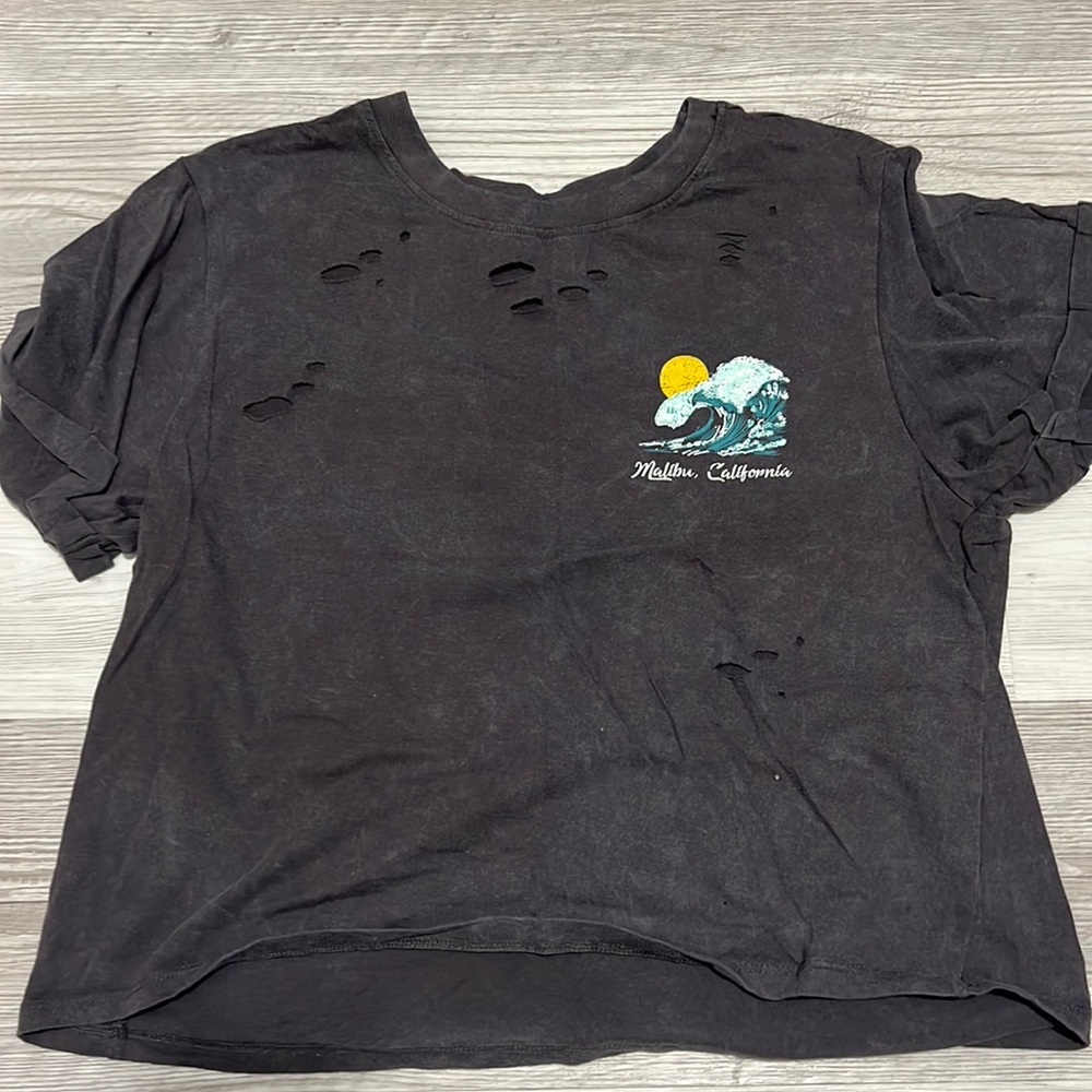Malibu distressed crop top. Women’s size XL. Worn a few times.